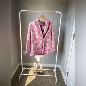 Tailored Floral Jacquard Blazer - Size 8